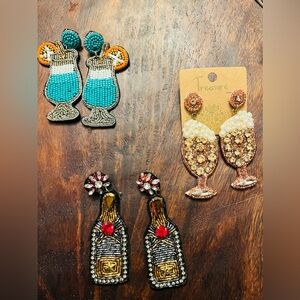 Beaded Cocktail Earrings Set - Multicolor